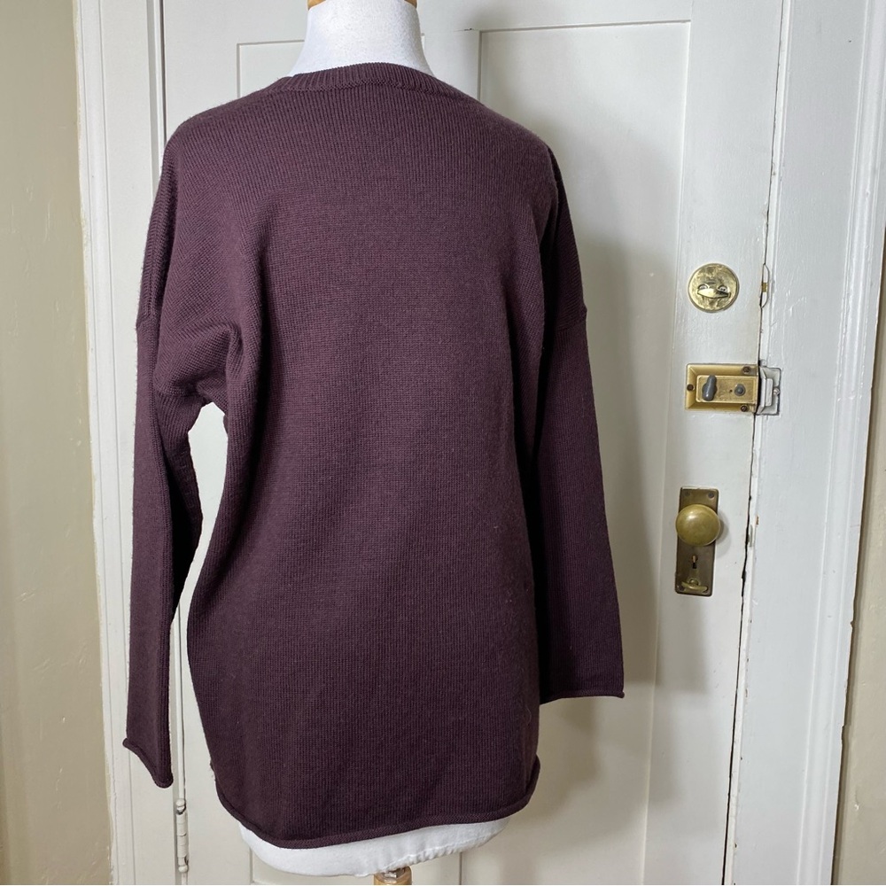 Eileen Fisher Crewneck 100% Merino Regenerative Wool Tunic Pullover Sweater M - Picture 10 of 14